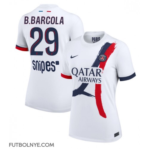 Camiseta Paris Saint-Germain Bradley Barcola #29 Visitante Equipación para mujer 2025-26 manga corta Camiseta Paris Saint-Germain Bradley Barcola #29 Visitante Equipación para mujer 2025-26 manga corta